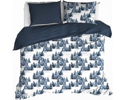 De Witte Lietaer Dekbedovertrek North Eclipse Blue - Lits Jumeaux - 240 x 220 cm - Katoen Flanel