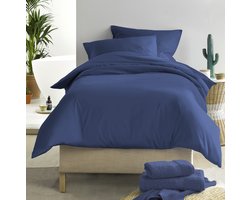 De Witte Lietaer Dekbedovertrek, Olivia Blue Indigo - 140 x 200/220 + 60 x 70 cm - Katoen Satijn