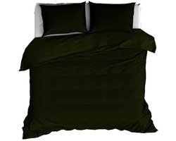 De Witte Lietaer Dekbedovertrek Olivia Kahki - 240 x 220 cm - Donkergroen - Katoen Satijn