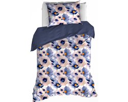 De Witte Lietaer Dekbedovertrek Veronica Mood Indigo - Eenpersoons - 140 x 200/220 cm - Katoen Flanel
