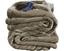 De Witte Lietaer Fleece deken Cosy Taupe - 150 x 200 cm - Taupe
