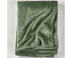 De Witte Lietaer Fleece deken Snuggly Khaki - 150 x 200 cm - Groen