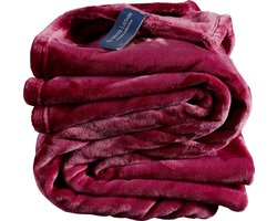 De Witte Lietaer Fleece plaid Cosy - 150 x 200 cm - Beet red