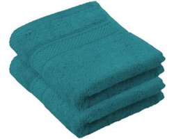 De Witte Lietaer Gastendoekje 30 X 50 Cm Katoen Petrol 2 Stuks