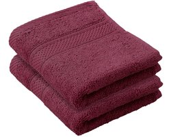 De Witte Lietaer Gastendoekje Stephanie Beet Red - 30 x 50 cm - 2 stuks - Rood - Katoen