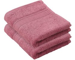 De Witte Lietaer Gastendoekje Stephanie Carmine - 30 x 50 cm - 2 stuks - Roze - Katoen