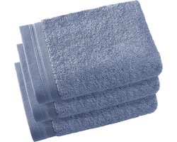 De Witte Lietaer Gastendoekjes Contessa, Stone Blue - 40 x 60 cm - 3 stuks - Katoen