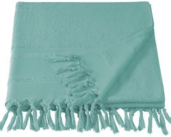 De Witte Lietaer Hamam strandlaken met flosjes Fjara - 100 x 180 cm - Groen