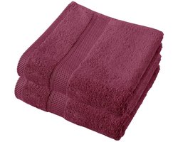 De Witte Lietaer Handdoek Stephanie Beet Red - Set 2 stuks - 50 x 100 cm - Rood - Katoen