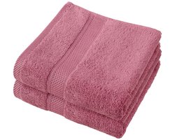 De Witte Lietaer Handdoek Stephanie Carmine - Set 2 stuks - 50 x 100 cm - Roze - Katoen