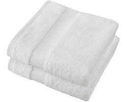 De Witte Lietaer Handdoek Stephanie White - Set 2 stuks - 50 x 100 cm - Wit - Katoen