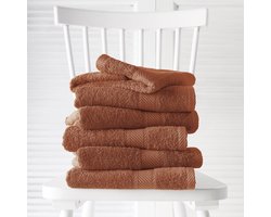 De Witte Lietaer Handdoeken Helene Caramel 50 x 100 cm - 6 stuks - Katoen