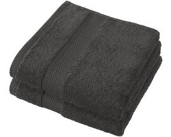 De Witte Lietaer Handdoeken Stéphanie Ebony 50 x 100 cm - 2 stuks - Katoen