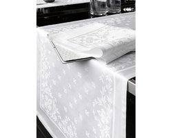 De Witte Lietaer Lilium Tafelkleed 160 x 260 cm - damast katoen/wit