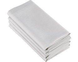 De Witte Lietaer Servetten, Kalahari Grijs/Wit (4 st.) - 51 x 51 cm - 100% Katoen