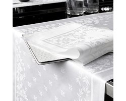 De Witte Lietaer Servetten, Lilium Wit (4 st.) - 51 x 51 cm - 100% Damast Katoen