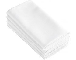De Witte Lietaer Servetten, Sonora Wit (4 st.) - 50 x 50 cm - 100% Katoen