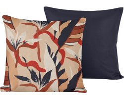 De Witte Lietaer Sierkussensloop Set Junglecat Dress Blues - 40 x 40 cm - Satijn Katoen