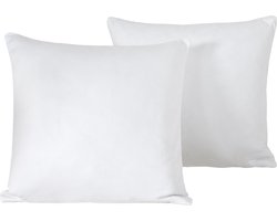 De Witte Lietaer Sierkussensloop Set Olivia White - 40 x 40 cm - Satijn Katoen