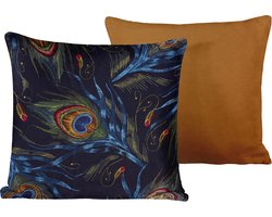 De Witte Lietaer Sierkussensloop Set Peafowl Thai Curry - 40 x 40 cm - Satijn Katoen