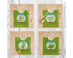De Witte Lietaer Slabbetjes Set Groen 4 Stuks