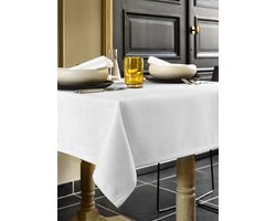 De Witte Lietaer Tafellaken Rond, Gibson Wit - Ø 170 cm - 100% Polyester