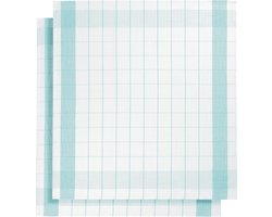 De Witte Lietaer Theedoek Mixte, Aqua - 2 stuks - 65 x 65 cm - Katoen/Linnen