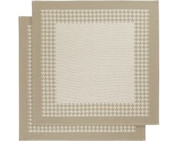 De Witte Lietaer Theedoek Pied de Poule, Moonlight - 2 stuks - 65 x 65 cm - Katoen