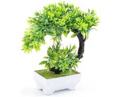 DEANKEJI Bonsai Artificial High Quality Artificial Plant Bonsai Plastic Plants Decorative Plants Artificial Plants for Balcony Garden Living Room Dining Table Office Decoration (Green)