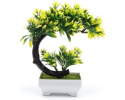 DEANKEJI Potted Plant Artificial Stylish Artificial Plant Bonsai Decorative Art Bonsai Miniature Artificial Trees for Living Room Office Bedroom Balcony
