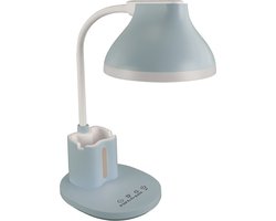 DEBRA - LED Bureaulamp - Tafelverlichting - 7w - CCT Aanpasbare licht kleuren - 3000K 4000K 6000K - 740 Lumen - 3 step touch dimmer - Aluminium - Blauw