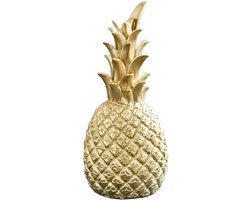 Deco ananas vintage sculptuur - decoratiefiguur woonkamer - wijnkast raam desktop decoratie - goud - small - trendy - geschikt voor interieur - woondecoratie goudkleurig beeldje - huisdecoratie sfeervol retro stijl