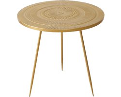 Deco by Boltze Bijzettafeltje El Dorado - metaal - antiek goud - D61 x H58 cm - Klassiek modern stijlvol glamour