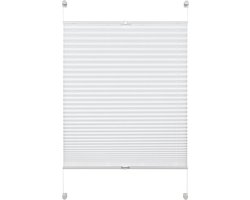 Deco Company plisségordijn om te klemmen, ondoorzichtig vouwgordijn, alle montagedelen inbegrepen, plisségordijn gespannen met twee bedieningsrails, wit, 45 x 130 cm (B x H)