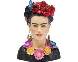 Deco Object Style Muze Bloemen – Vrouw met Vlinders en Echte Oorbellen – Tafeldecoratie en Woonaccessoires – 41x31x21 cm