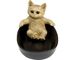 Deco Serveer- of juwelenschaal badende kat 20 cm - Kare Design