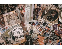 Deco Sticker- & Papierset - Vintage - 200 stuks - Bullet Journal Stickers - Planner Agenda Stickers - Scrapbook stickers /papier - Hobbypapier - Stickers en hobbypapier voor volwassenen en kinderen