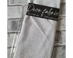 Deco Stof, 100% Polyester, quilten, patchwork, embroidery, 70 x 100 cm, Patroon wit met spikkels