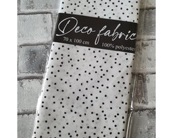 Deco Stof, 100% Polyester, quilten, patchwork, embroidery, 70 x 100 cm, Patroon wit met stippen
