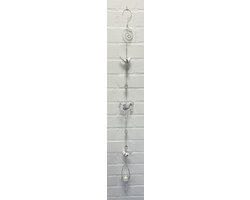 Deco theelichthouder "vogel"met metalen ketting - Hart+vogel en vogel- white wash ketting + vogels - lengte 120 cm - exclusief theelicht - Woondecoratie - Theelichthouder - Woonaccessoires
