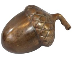 Deco4yourhome®- Decoratieve Eikel - Maat S - Metaal - Antique Brass Shiny