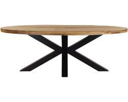 Deco4yourhome® - Eettafel - Ovaal - Mangohout - Spin poot - 200cm