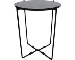 Deco4yourhome® - Marmeren Bijzettafel - 39cm - Zwart