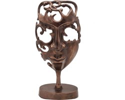 Deco4yourhome® - Masker op Standaard - Metaal - Antiek Koper - 37cm - Vintage Copper