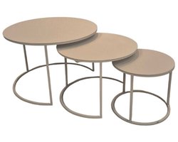 Deco4yourhome® - Salontafel set van 3 - Metaal - Taupe - Beige - 62cm