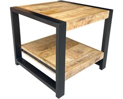 Deco4yourhome® - Salontafel - Vierkant - Naturel - Zwart - 50cm - Meli