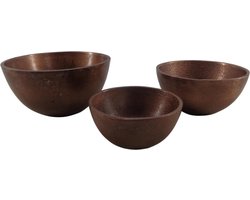 Deco4yourhome® - Schaaltjes - Set van 3 - Metaal - Antiek Koper - Zanzibar