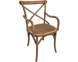 Deco4yourhome® - Stoel Ruud - met arm - Houten Kruis - Hout
