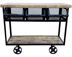 Deco4yourhome®- Trolley - BBQ Tafel - Barbecue Tafel - Keuken Trolley - 3 Lades - 110cm