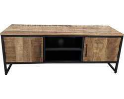 Deco4yourhome® - TV Dressoir - Tv Meubel - Mangohout - Staal - Industrieel - 150cm